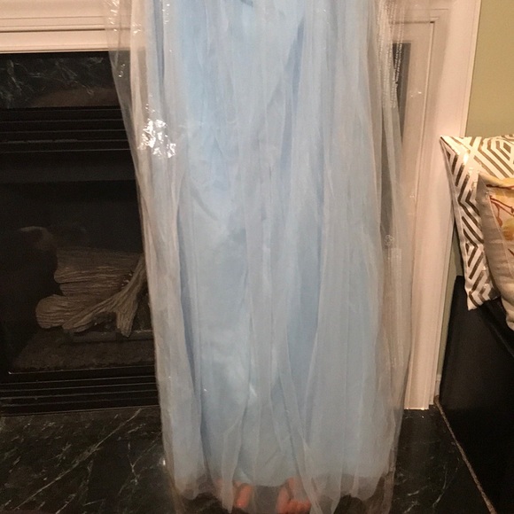 David’s bridal light blue long braid maid dress. - Picture 4 of 6